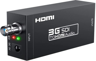 VOOCME SDI to HDMI Composite Mini 3G SDI to HDMI Converter Adapter BNC to HDMI Converter Support SD/HD-SDI / 3G-SDI Signal - Black Laptop Accessory(Black)