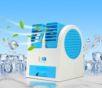 MYORA USB and Battery Operated Mini Water Air Cooler Cooling Fan Dual Blower with Ice Chamber USB Air Cooler(Multicolor)