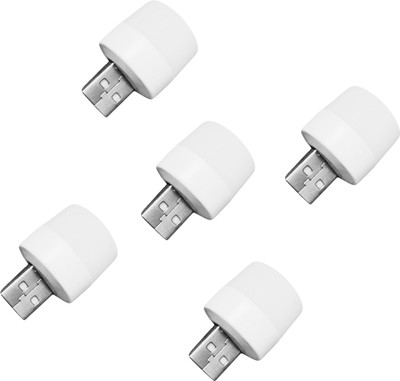 AMRITAAKSH MINI USB NIGHT LIGHT SET OF 5 PACK OF 5|Mini USB LED Light | Laptop Light Home Office Decoration Night Lamp Led Light(White)