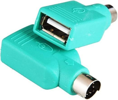 RuhZa USB to PS/2 Converter (pack of 1) PS2 to USB Female,PS/2 Male Converter Changer Adapter USB Hub(Green)