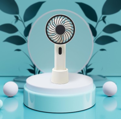 lukzer 1PC Handheld Mini Portable Fan with 3-Speed Base: Stay Cool Anywhere Rechargeable Personal Cute Fan for Travel Indoor Outdoor (21x9x5.7cm/GX6) USB Fan(White)