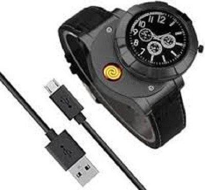 ASTOUND Men USB Rechargeable Cigarette Cigar Lighter Watch WWL-19 Cigarette Lighter(Black)