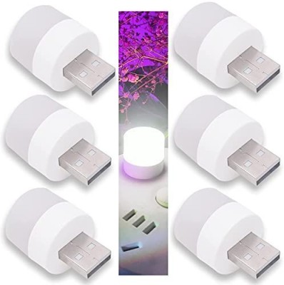 DEGNO Mini USB 1W Bulb for Reading Sleeping Camping (Pack of 6) Mini USB 1W Bulb for Reading Sleeping Camping Led Light(White)