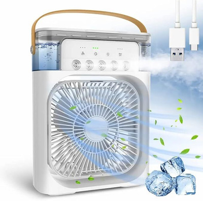 RECTITUDE 6 L Room/Personal Air Cooler(White, Compact USB Air Cooler Fan with 3 Modes, Timer & LED Light Control)