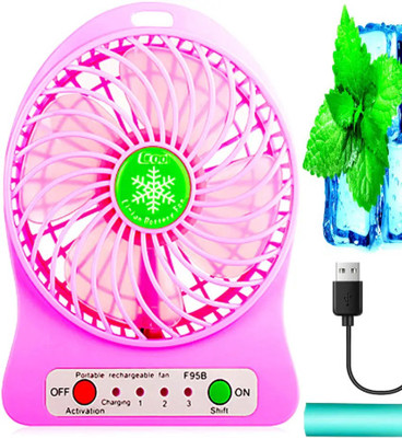 Casecade USB Rechargeable Portable Hand Fan | Quiet & Powerful |Mini Pocket Fan 3 Speed| Personal Cooling Fan for Home, Office & Outdoor Travel Rechargeable Fan, USB Fan(Pink)