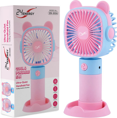 24 ENERGY Supreme Air Pocket-Sized Rechargeable USB Hand Fan - Pink USB Fan(Pink)