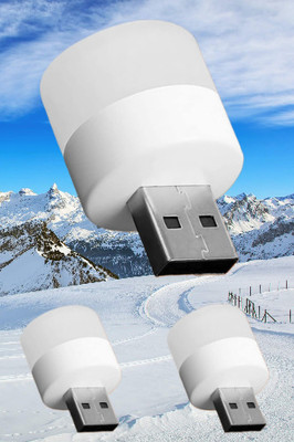 BZILO USB MINI BULB LIGHT WITH CONNECT ALL MOBILE WALL CHARGER PACK 3 FL1 PACK OF 3 USB LED Light Plug in Night Light Bulb_M1 Laptop Accessory(Multicolor)