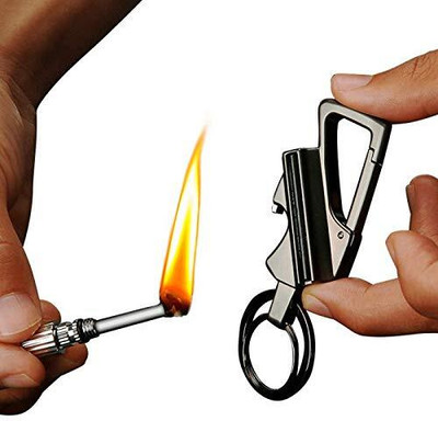 RHONNIUM Flint Fire Starter Petrol Type Pocket Size Lighter FL-13 Cigarette Lighter(Black)