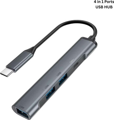 WEROX USB C hub has 1x USB 3.0 port, 4x USB 2.0 ports USB C hub has 1x USB 3.0 port, 4x USB 2.0 ports USB Hub(Grey)