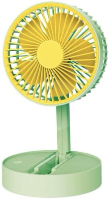 lukzer Mini Portable USB Table Fan Personal Rechargeable Foldable Rotatable Cooler Handy Pocket Base Suitable for kids Adult (33x13.5x4.5cm) USB Fan(Green)