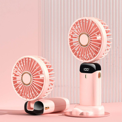 VASANT 360° Rotate Personal Cooling Fan for Home Office Portable Travel USB Rechargeabl Handheld Lightweight Rechargeable Mini Battery Operated Personal USB Fan(Miky-Pink)