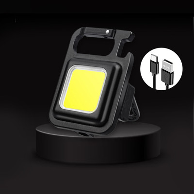 AMUSING Best buy Keychain Light Rechargeable Flashlight Bottle Opener LED Front Light 2 hrs Lantern Emergency Light(Black)