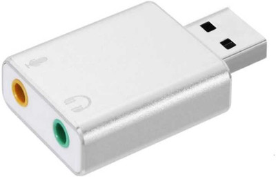 TECHGEAR Channel Adapter Free Drive for Desktop,Speakers, Microphone Sound Card 7.1 Sound card External USB Sound Card HIFI Magic Voice 7.1 Channel Adapter Sound Card(Silver)