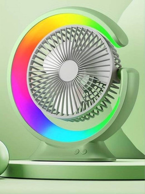 VASANT 360° Rotate Personal Cooling Fan for Home Office Portable Travel USB Rechargeabl Handheld Lightweight Rechargeable Mini Battery Operated Personal USB Fan(Rainbow-Green)