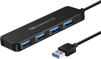 AMKETTE 4 Port SuperSpeed 3.0 with charging function USB Hub(Black)