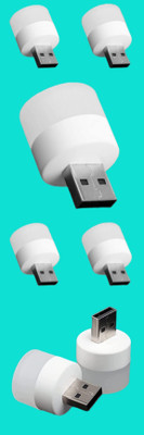 BZILO USB MINI BULB LIGHT WITH CONNECT ALL MOBILE WALL CHARGER PACK 7 FL1 PACK OF 7 USB LED Light Plug in Night Light Bulb_M1 Laptop Accessory(Multicolor)