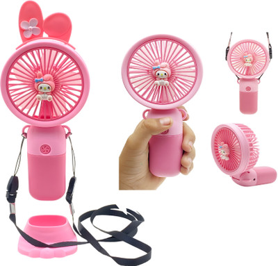 Felinar Handheld Neck Desk 3 in 1 Mini Fan 90° Foldable Mini Portable USB Fan 1-Speed Mini Portable Fan Rechargeable USB Handheld Fan in pink USB Fan(Pink)