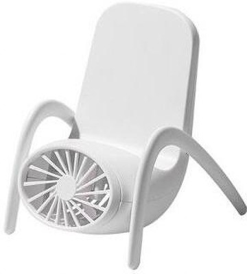 RHONNIUM USB Desk Fan Phone Holder CF-08 USB Fan(White)