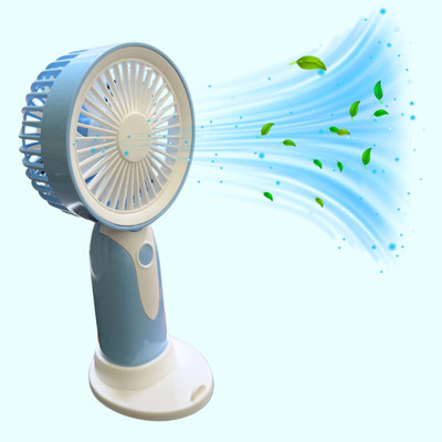 MM telecom 3 Speed Rechargeable Portable Mini Fan for Home,Office,Desk|Small Fan Portable Fan|Mini Fan Electric with 500 MAH Lithium Battery|Small Fan Rechargeable Fan(Blue)