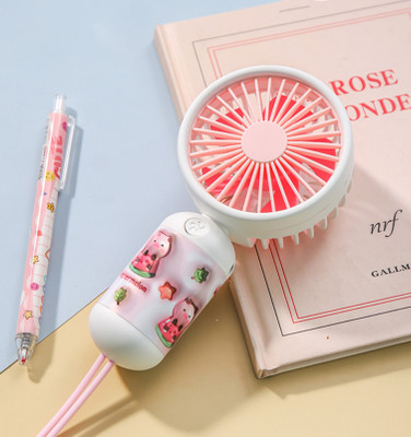 Felinar Rechargeable Mini USB Fan Cute Handheld USB Fan(PINK-2)