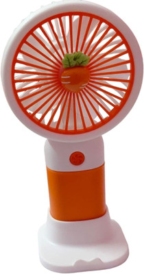 Nimisha Creations Portable Mini Fan, USB Rechargeable, Battery Operated, Personal Handheld Fan MF01 USB Fan(White, Orange)