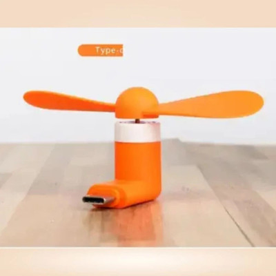MM telecom MFN35 Type-C Android USB Mini Fan – Ultra Portable Bladeless Fan for Summer Cooling USB Fan(Orange)