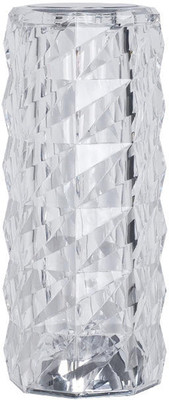 MOOZMOB Rechargeable Crystal Table Lamp with 16 Color Changing Modes Rose Diamond Lamp with Touch and Remote LED Crystal Lamp Bedside for Home Decor Bedroom and Party Led Light(White)
