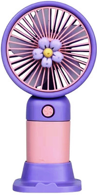 Raptor High Speed Portable Mini Rechargeable Fan With Stand & USB Charging Cable Personal High Speed Fan for Women, Makeup, Men, Office, Travel, Ground, Stadium Rechargeable Fan(Purple, Pink) Raptor High Speed Portable Mini Rechargeable Fan With Stand & USB Charging Cable Personal High Speed Fan for Women, Makeup, Men, Office, Travel, Ground, Stadium Rechargeable Fan(Purple, Pink)