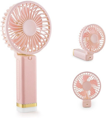 PLERIZA Mini Handheld Fan,Portable Fan USB Rechargeable ,Small Pocket Fan Cooling Mini Portable Hand Fan with 5 Speed & 1200 mah battery USB Fan(Pink)