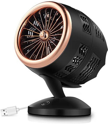 LACCO Folding Rechargeable Fan Powerful LED Light And Multifunction Foldable Angle Multifunction Foldable Angle With USB Charging And AC Charging Port USB Fan, USB Air Cooler(Turbo-Black)