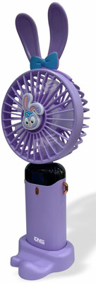 Daily Needs Shop Rechargeable Foldable Mini Handheld Fan Micky Mouse Design 5 Mode Speed LED Display Mini Fan For Home / Outdoor Use / Travelling / Camping Mini Hand Fan Rechargeable Fan(Purple)