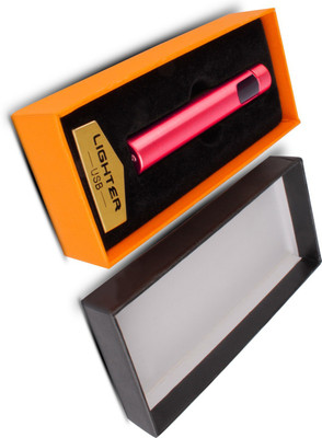 MOOZMOB USB Rechargeable Flameless Electric Lighter with On/Off Touch Sensor Electric Plasma Lighter Non Gas Refillable USB Cigarette Lighter for Men Cigarette Lighter(Red)