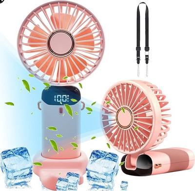 CITRODA Personal Foldable Portable Desk Table Cooling USB Mini Hand Rechargeable Fan(Pink)