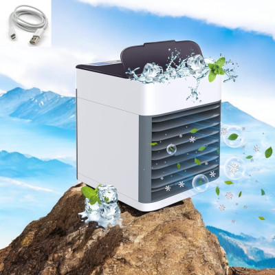 KRITAM Mini Air Cooler with Color LED Light Air Cooler purpose Fan Portable Air Conditioner Fan, Mini Evaporative Air Cooler USB Air Cooler(Multicolor)