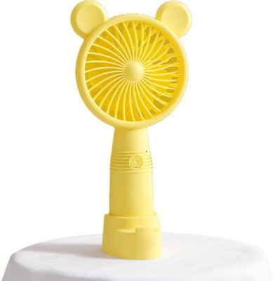 MZ M3 (RECHARGEABLE PORTABLE USB FAN) With Mobile Stand, 1200mAh Battery USB Fan(Yellow)