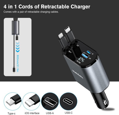 ASTOUND 3 Amp Turbo Car Charger(Black, With USB Cable)