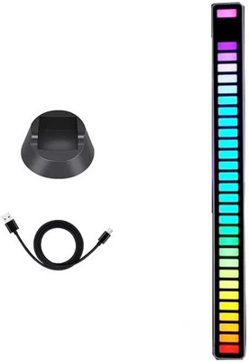 RHONNIUM USB Rechargeable Ambient Light 32 Bit RGB Voice-Activated Pickup Lamp USB Rechargeable Ambient Light 32 Bit RGB Voice-Activated Pickup Lamp-X12 Led Light(RGB)