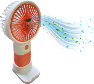 WOYR Premium Quality Rechargeable Portable Mini Fan with 3 Speeds|Small Fan Mini Hand held Fan Rechargeable Fan(Orange)