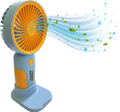 SYNUCE Premium Quality portable fan rechargeable|mini fan electric with power backup 3 Speed Portable Rechargeable Fan|Hand Fan|Multipurpose Fan Rechargeable Fan, USB Fan(Orange)