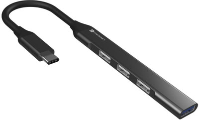 Portronics POR 1485 MPORT 31C 4-in-1 USB Hub (Type C to 4 USB-A Ports) with Fast Data Transfer USB Hub(Black)
