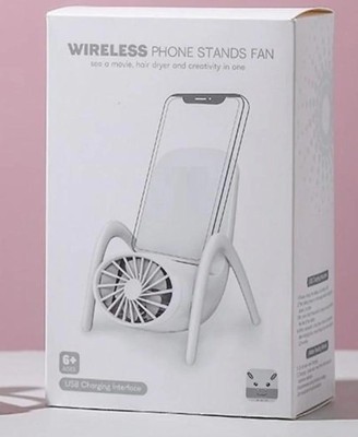 RHONNIUM 2-in-1 Usb Desk Fan Mobile Phone Holder CF-09 USB Fan(White)