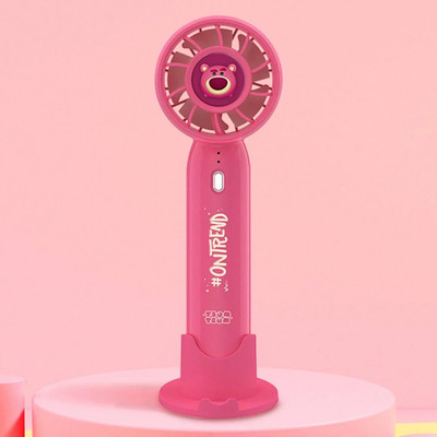 TechTide DSNP FN Mini Handheld Fan 3 Speed Adjustment 1-2.5 hrs Runtime with Table Mount Rechargeable Fan(Pink)