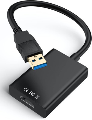 microware USB 3.0/2.0 Adapter Cable 1080P Full HD Multi-Display Video Audio Output Multiple Monitors Compatible Windows XP/7/8/10/11 for PC Laptop Projector HDTV Laptop Accessory(Black)