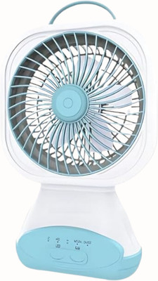 Rhobos Rechargeable LED Multifunctional Fan Portable, Adjustable Speed for Office & Travel USB Fan(White)