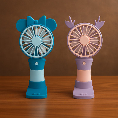Air Buzz Mini Portable USB Rechargeable Hand Fan With Mobile Stand B3G Rechargeable Fan(Multicolor)