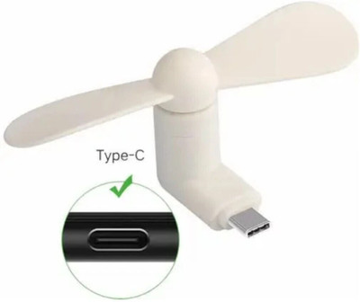 MM telecom MFN18 Type-C Personal USB Mini Fan for Android Cell Phones USB Fan(White)