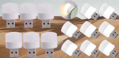 BZILO USB MINI BULB LIGHT WITH CONNECT ALL MOBILE WALL CHARGER PACK 14 FL1 PACK OF 14 USB LED Light Plug in Night Light Bulb_M1 Laptop Accessory(Multicolor)