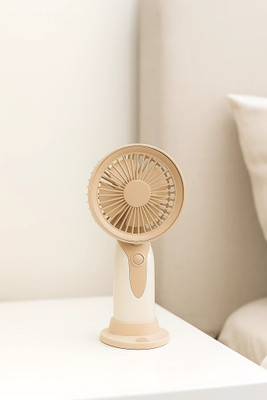 WOYR 3 Speed Rechargeable Portable Mini Fan for Home,Office,Desk|Small Fan Portable Fan|Mini Fan Electric with 500 MAH Lithium Battery|Small Fan Rechargeable Fan(Beige)