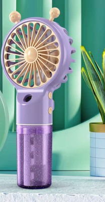 WOYR Premium Quality Rechargeable Portable Mini Fan with water spray with 4 speed Portable Fan with Water Spray Rechargeable Fan(Purple)