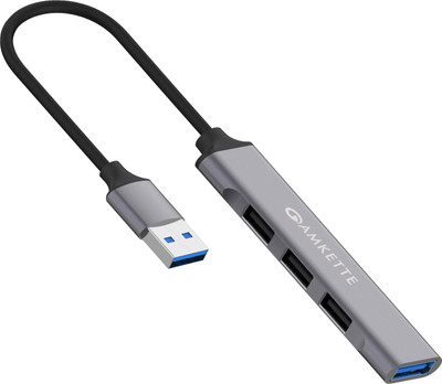AMKETTE Type A USB 3.0 4 Port USB Hub(Grey)